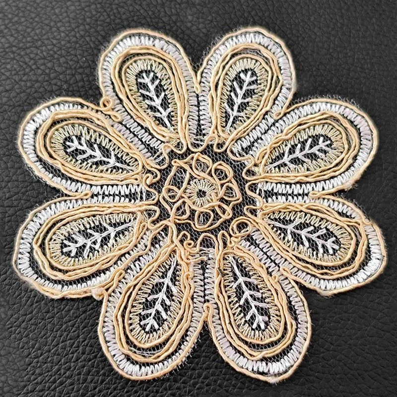 Luxury Gold Embroidered Lace Placemats - Eco-Friendly Vintage Dining Table Decor